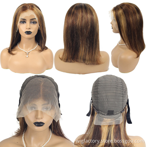 4*4 lace frontal cheap human hair wig bob short, wholesale bob lace front wigs short,remy lace front wig bob short